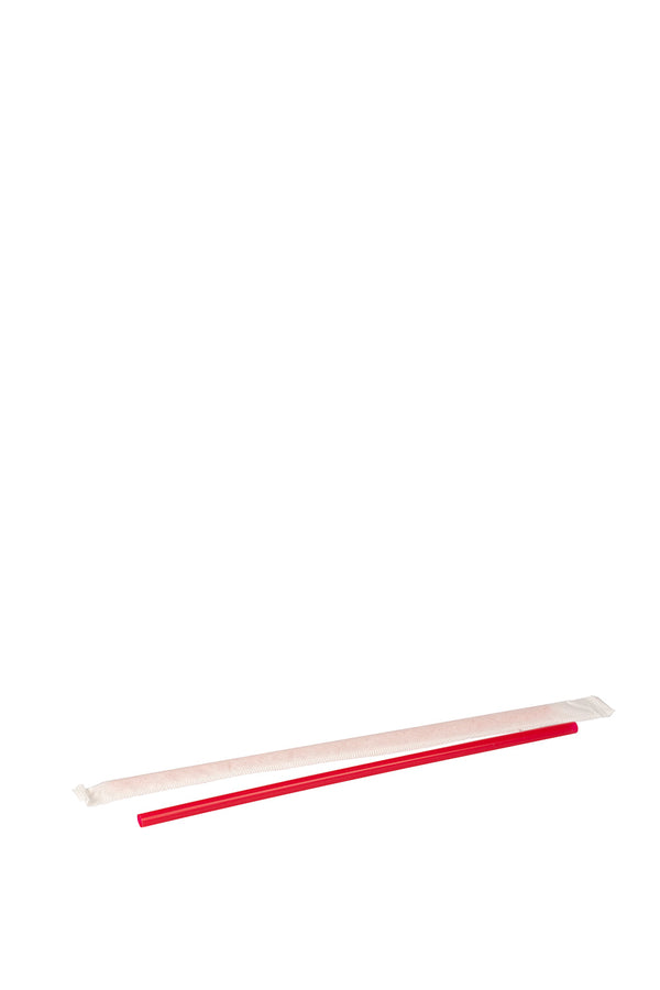 Jumbo Straw 7.75" Red Wrapped (6000 Pack)